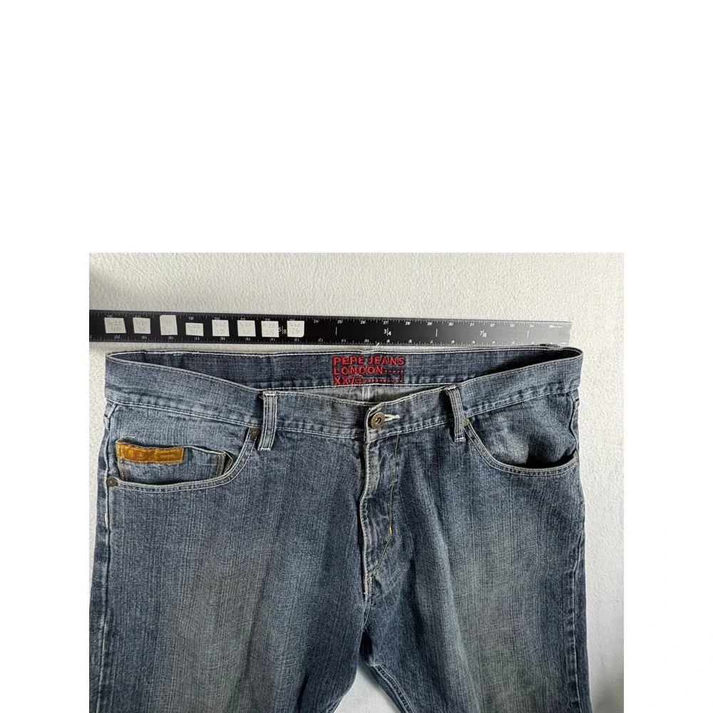 Pepe London XX73 Jeans Mens 40x32 Blue Denim Cotton Medium Wash Straight‎ Leg